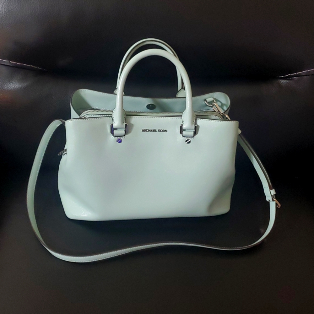 Michael Kors hand bag, Aqua Shimmer